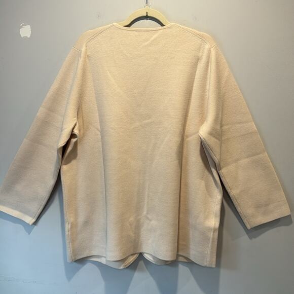 NWOT J. Crew Wool Blend Giselle Sweater Blazer Button Down Cardigan Beige BO154 - Picture 4 of 14